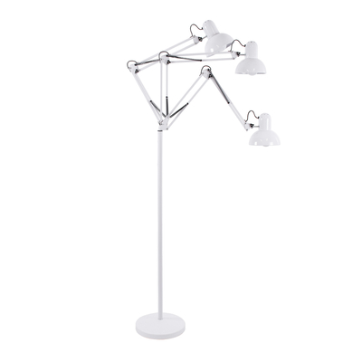 GloboStar® AUDREY 01471 Vintage Επιδαπέδιο Φωτιστικό Μονόφωτο 1 x E27 IP20 Λευκό Μέταλλο - Μ15 x Π15 x Υ190cm