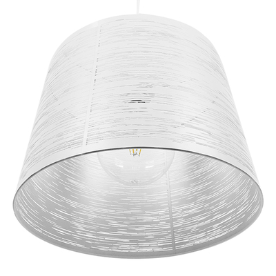 GloboStar® ACCADEMIA 01557 Μοντέρνο Κρεμαστό Φωτιστικό Καπέλο Μονόφωτο 1 x E27 IP20 Λευκό Μέταλλο - Μ35 x Π35 x Υ25cm
