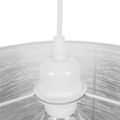 GloboStar® ACCADEMIA 01557 Μοντέρνο Κρεμαστό Φωτιστικό Καπέλο Μονόφωτο 1 x E27 IP20 Λευκό Μέταλλο - Μ35 x Π35 x Υ25cm