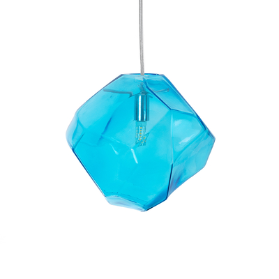 GloboStar® RINA 01306 Μοντέρνο Κρεμαστό Φωτιστικό Μπάλα Μονόφωτο 1 x G9 IP20 Γαλάζιο Γυαλί - Μ20 x Π20 x Υ20cm