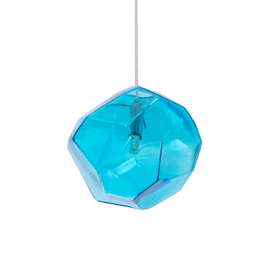 GloboStar® RINA 01306 Μοντέρνο Κρεμαστό Φωτιστικό Μπάλα Μονόφωτο 1 x G9 IP20 Γαλάζιο Γυαλί - Μ20 x Π20 x Υ20cm