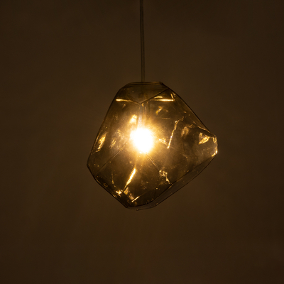 GloboStar® RINA 01307 Μοντέρνο Κρεμαστό Φωτιστικό Μπάλα Μονόφωτο 1 x G9 IP20 Γκρι Γυαλί - Μ16 x Π16 x Υ17cm