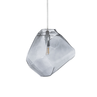 GloboStar® RINA 01307 Μοντέρνο Κρεμαστό Φωτιστικό Μπάλα Μονόφωτο 1 x G9 IP20 Γκρι Γυαλί - Μ16 x Π16 x Υ17cm