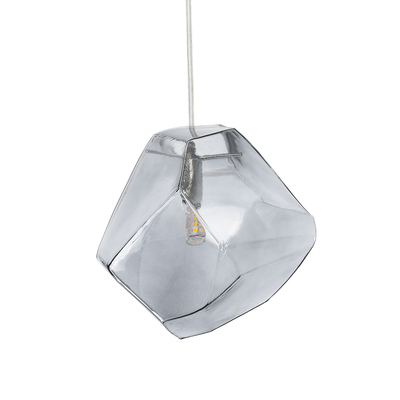 GloboStar® RINA 01307 Μοντέρνο Κρεμαστό Φωτιστικό Μπάλα Μονόφωτο 1 x G9 IP20 Γκρι Γυαλί - Μ16 x Π16 x Υ17cm