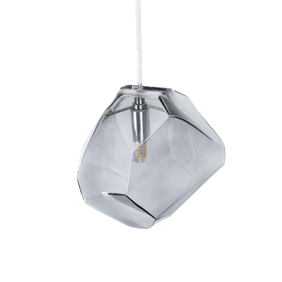 GloboStar® RINA 01307 Μοντέρνο Κρεμαστό Φωτιστικό Μπάλα Μονόφωτο 1 x G9 IP20 Γκρι Γυαλί - Μ16 x Π16 x Υ17cm