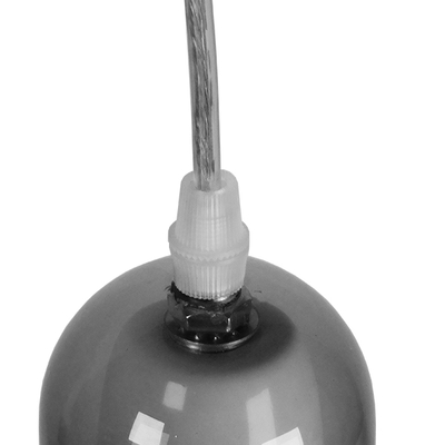 GloboStar® BOSSANOVA 01313 Μοντέρνο Κρεμαστό Φωτιστικό Ανάρτηση Μονόφωτο 1 x E27 IP20 Γκρι Γυαλί - Μ18 x Π18 x Υ23cm