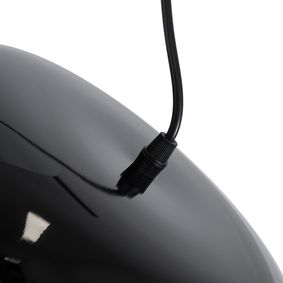 GloboStar® JASPER 01373 Μοντέρνο Κρεμαστό Φωτιστικό Ανάρτηση Μονόφωτο 1 x E27 IP20 Μαύρο & Λευκό Μέταλλο - Μ26.5 x Π26.5 x Υ20.5cm