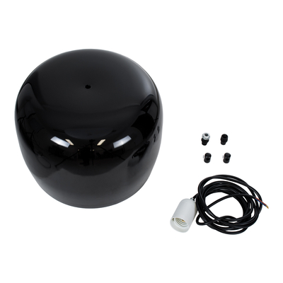 GloboStar® JASPER 01373 Μοντέρνο Κρεμαστό Φωτιστικό Ανάρτηση Μονόφωτο 1 x E27 IP20 Μαύρο & Λευκό Μέταλλο - Μ26.5 x Π26.5 x Υ20.5cm