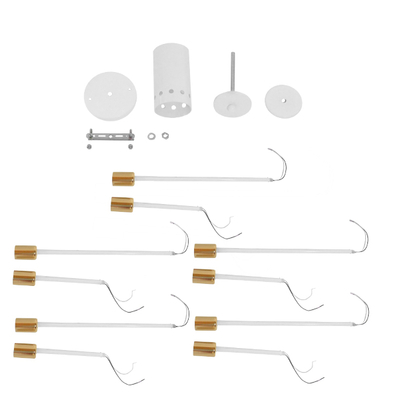 GloboStar® OLINDA 01383 Μοντέρνο Φωτιστικό Οροφής Πλέγμα Πολύφωτο 10 x E27 IP20 Λευκό & Χρυσό Μέταλλο - Μ95 x Π95 x Υ17cm
