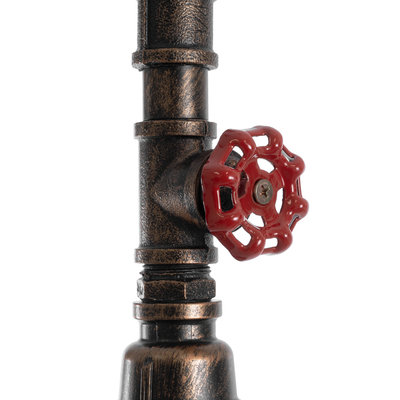 GloboStar® SPIGOT 01414 Vintage Κρεμαστό Φωτιστικό Ανάρτηση Μονόφωτο 1 x E27 IP20 Καφέ & Κόκκινο Μέταλλο - Μ5 x Π5 x Y20cm