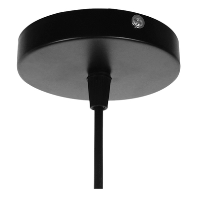 GloboStar® FLUTED 01421 Vintage Κρεμαστό Φωτιστικό Πλέγμα Μονόφωτο 1 x E27 IP20 Μαύρο Μέταλλο με Μπεζ Σχοινί - Μ25 x Π25 x Y24cm