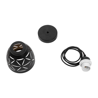 GloboStar® COOLIE 01475 Μοντέρνο Κρεμαστό Φωτιστικό Μονόφωτο Καμπάνα 1 x E27 IP20 Μαύρο & Χρυσό Μέταλλο - Μ13 x Π13 x Υ14cm