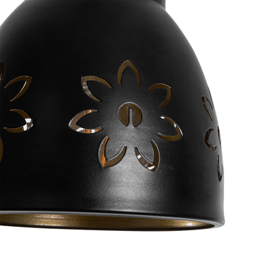 GloboStar® COOLIE 01479 Μοντέρνο Κρεμαστό Φωτιστικό Μονόφωτο Καμπάνα 1 x E27 IP20 Μαύρο & Χρυσό Μέταλλο - Μ12.5 x Π12.5 x Υ11.5cm