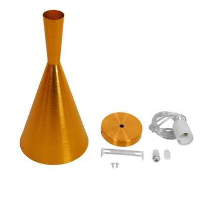 GloboStar® SHANGHAI 01546 Μοντέρνο Κρεμαστό Φωτιστικό Καμπάνα Μονόφωτο 1 x E27 IP20 Χρυσό Μέταλλο - Μ18 x Π18 x Υ38.5cm