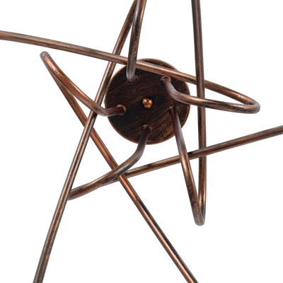 GloboStar® PAULELI 01564 Μοντέρνο Φωτιστικό Οροφής Πλέγμα Πολύφωτο 5 x E27 IP20 Χάλκινο Μέταλλο - Μ80 x Π80 x Υ40cm