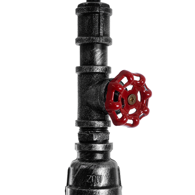 GloboStar® SPIGOT 01583 Vintage Κρεμαστό Φωτιστικό Ανάρτηση Μονόφωτο 1 x E27 IP20 Ασημί & Κόκκινο Μέταλλο - Μ5 x Π5 x Y20cm