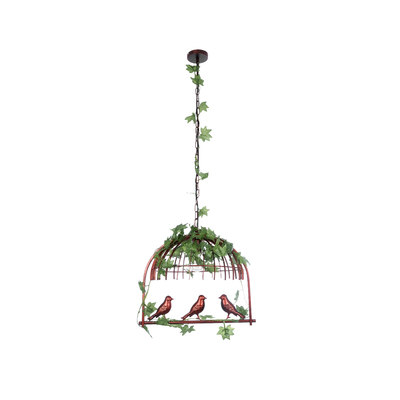 GloboStar® LIBELLULA 01642 Vintage Κρεμαστό Φωτιστικό Φιγούρα Μονόφωτο 1 x E27 IP20 Χάλκινο Μέταλλο με Πράσινο Πλαστικό - Μ48 x Π38 x Y40cm