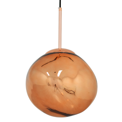GloboStar® DIXAR 01461 Μοντέρνο Κρεμαστό Φωτιστικό Μπάλα Μονόφωτο 1 x E27 IP20 Χάλκινο Γυαλί - Μ28 x Π28 x Υ40cm