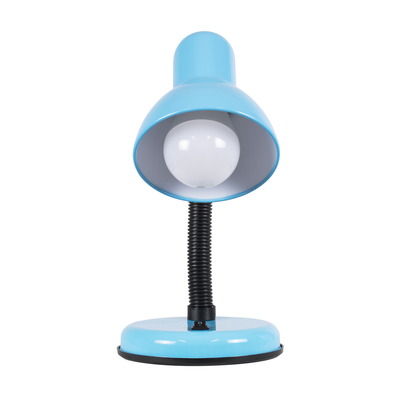 GloboStar® STUDENT BLUE 01532 Μοντέρνο Επιτραπέζιο Φωτιστικό Γραφείου Μονόφωτο 1 x E27 Θαλασσί με Λευκό Μεταλλικό με Διακόπτη ΟN/OFF Καμπάνα Φ12 x Υ32cm