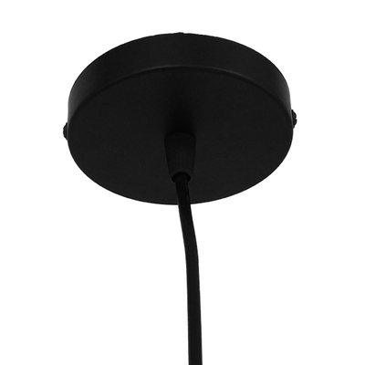 GloboStar® OMICRON 01578 Μοντέρνο Κρεμαστό Φωτιστικό Ανάρτηση Μονόφωτο 1 x E27 IP20 Μαύρο Μέταλλο - Μ33 x Π4 x Υ33cm