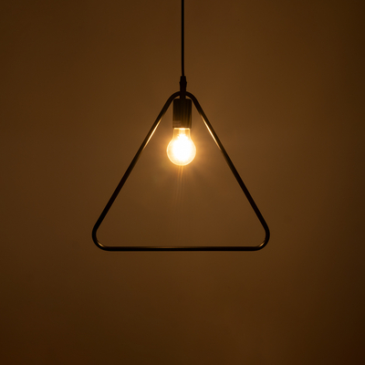 GloboStar® DELTA 01580 Μοντέρνο Κρεμαστό Φωτιστικό Ανάρτηση Μονόφωτο 1 x E27 IP20 Μαύρο Μέταλλο - Μ37 x Π4 x Υ33cm