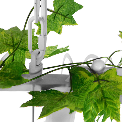 GloboStar® NEST 01647 Vintage Κρεμαστό Φωτιστικό Φιγούρα Τρίφωτο 3 x E27 IP20 Λευκό Μέταλλο με Πράσινο Πλαστικό - Μ85.5 x Π37.5 x Y38cm