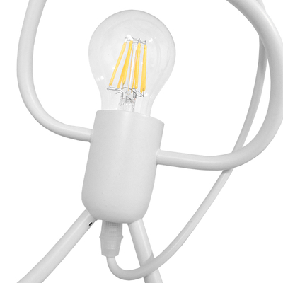 GloboStar® LITTLE MAN 01651 Μοντέρνο Κρεμαστό Φωτιστικό Φιγούρα Μονόφωτο 1 x E27 IP20 Λευκό Μέταλλο - Μ20 x Π20 x Υ40cm