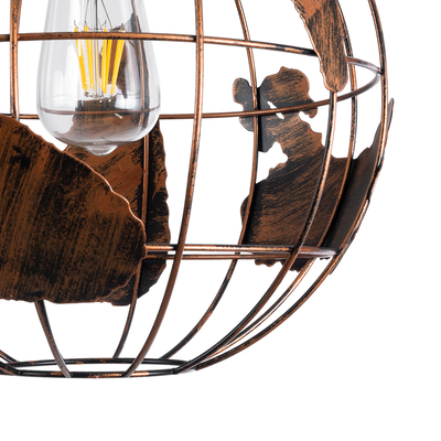 GloboStar® EARTH 01662 Vintage Κρεμαστό Φωτιστικό Φιγούρα Μονόφωτο 1 x E27 IP20 Χάλκινο Μέταλλο - Μ30 x Π30 x Y30cm