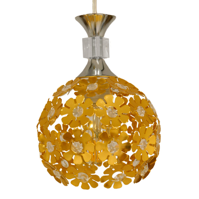 GloboStar® BOUQUET 01671 Μοντέρνο Κρεμαστό Φωτιστικό Μπάλα Τρίφωτο 3 x E27 IP20 Χρυσό Μέταλλο με Διάφανο Κρύσταλλο - Μ64 x Π18 x Υ24cm