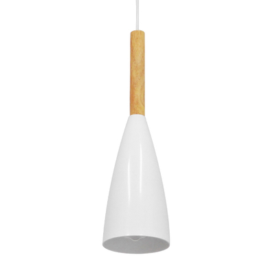 GloboStar® DILLON 00876 Μοντέρνο Κρεμαστό Φωτιστικό Καμπάνα Μονόφωτο 1 x E27 IP20 Λευκό Μέταλλο - Μ11 x Π11 x Υ36cm