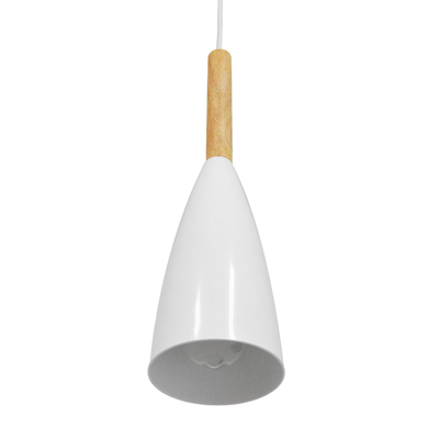 GloboStar® DILLON 00876 Μοντέρνο Κρεμαστό Φωτιστικό Καμπάνα Μονόφωτο 1 x E27 IP20 Λευκό Μέταλλο - Μ11 x Π11 x Υ36cm