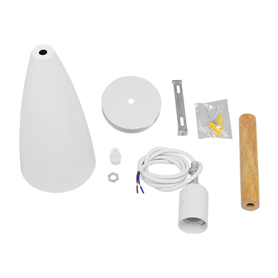 GloboStar® DILLON 00876 Μοντέρνο Κρεμαστό Φωτιστικό Καμπάνα Μονόφωτο 1 x E27 IP20 Λευκό Μέταλλο - Μ11 x Π11 x Υ36cm