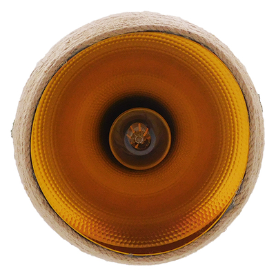 GloboStar® SHANGHAI ROPE 00916 Boho Κρεμαστό Φωτιστικό Καμπάνα Μονόφωτο 1 x E27 IP20 Μπεζ Σχοινί - Μ24 x Π24 x Υ30cm