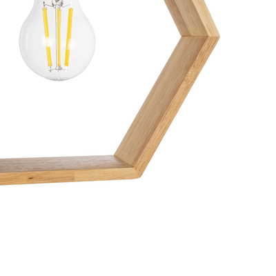 GloboStar® ELISE 01429 Μοντέρνο Κρεμαστό Φωτιστικό Οροφής Μονόφωτο 1 x E27 IP20 Μπεζ Ξύλο - Μ26 x Π8 x Υ25cm