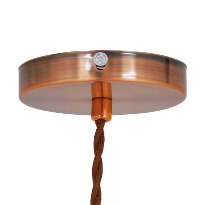 GloboStar® MANHATTAN 01453 Μοντέρνο Κρεμαστό Φωτιστικό Καμπάνα Μονόφωτο 1 x E27 IP20 Χάλκινο Μέταλλο - Μ11 x Π11 x Υ14cm