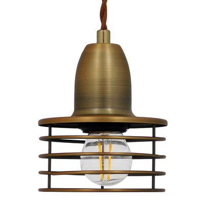 GloboStar® MANHATTAN 01454 Μοντέρνο Κρεμαστό Φωτιστικό Καμπάνα Μονόφωτο 1 x E27 IP20 Χρυσό Μέταλλο - Μ11 x Π11 x Υ14cm