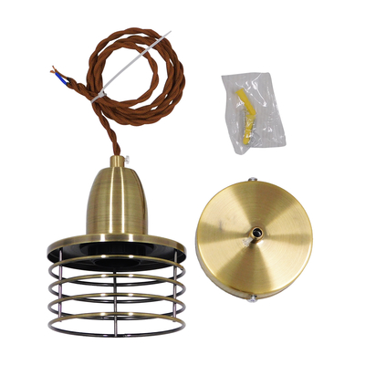 GloboStar® MANHATTAN 01455 Μοντέρνο Κρεμαστό Φωτιστικό Καμπάνα Μονόφωτο 1 x E27 IP20 Μπρούτζινο Μέταλλο - Μ11 x Π11 x Υ14cm