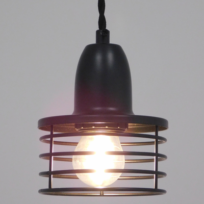 GloboStar® MANHATTAN 01456 Μοντέρνο Κρεμαστό Φωτιστικό Καμπάνα Μονόφωτο 1 x E27 IP20 Μαύρο Μέταλλο - Μ11 x Π11 x Υ14cm