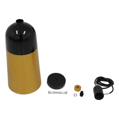 GloboStar® PALAZZO 01523 Μοντέρνο Κρεμαστό Φωτιστικό Καμπάνα Μονόφωτο 1 x E27 IP20 Μαύρο & Χρυσό Μέταλλο - Μ14 x Π14 x Υ34cm