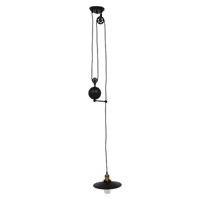 GloboStar® CARILO 01549 Vintage Κρεμαστό Φωτιστικό Ανάρτηση Μονόφωτο 1 x E27 IP20 Μαύρο & Χρυσό Μέταλλο - Μ32 x Π26 x Υ120cm