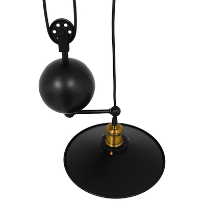 GloboStar® CARILO 01549 Vintage Κρεμαστό Φωτιστικό Ανάρτηση Μονόφωτο 1 x E27 IP20 Μαύρο & Χρυσό Μέταλλο - Μ32 x Π26 x Υ120cm