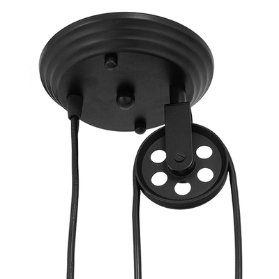 GloboStar® CARILO 01549 Vintage Κρεμαστό Φωτιστικό Ανάρτηση Μονόφωτο 1 x E27 IP20 Μαύρο & Χρυσό Μέταλλο - Μ32 x Π26 x Υ120cm