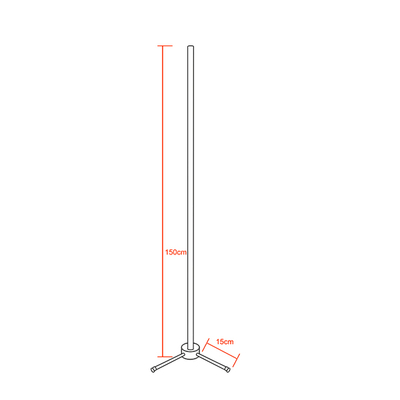 Μοντέρνο Minimal Επιδαπέδιο Μαύρο Φωτιστικό 150cm LED 24 Watt με Ασύρματο Χειριστήριο 2.4G RF & Dimmer RGBW+WW Πολύχρωμο Digital Magic Dot Pixel GloboStar ALIEN Design GLOBO-150-11