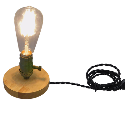 GloboStar® NOX DARK NICKEL 91049 Μοντέρνο Επιτραπέζιο Φωτιστικό Γραφείου Κομοδίνου Μονόφωτο με Ντουί E27 Σκούρο Νίκελ και Διακόπτη ON/OFF Δρύινο Φ4 x Υ9cm