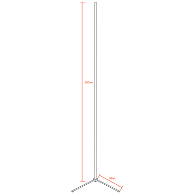 Μοντέρνο Minimal Επιδαπέδιο Μαύρο Φωτιστικό 250cm LED 50 Watt με Ασύρματο Χειριστήριο Αφής 2.4G RF & Dimmer RGBW+WW Πολύχρωμο - Ψυχρό - Ημέρας - Θερμό GloboStar ALIEN Design GLOBO-250-9