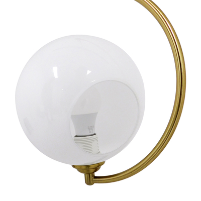 GloboStar® ISLA 00898 Μοντέρνο Φωτιστικό Οροφής Μπάλα Μονόφωτο 1 x E27 IP20 Χρυσό Μέταλλο με Λευκό Γυαλί - Μ20 x Π20 x Υ33cm