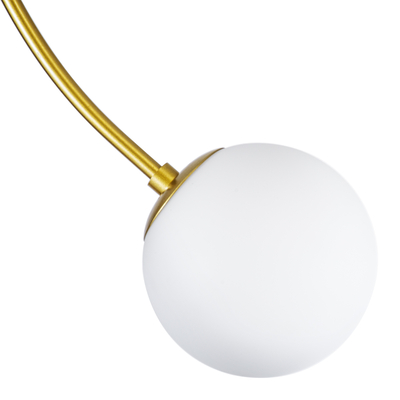 GloboStar® DRIZZLE 00921 Μοντέρνο Φωτιστικό Οροφής Μπάλα Μονόφωτο 1 x E27 IP20 Χρυσό Μέταλλο με Λευκό Γυαλί - Μ15 x Π15 x Υ100cm