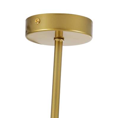 GloboStar® DRIZZLE 00922 Μοντέρνο Φωτιστικό Οροφής Μπάλα Μονόφωτο 1 x E27 IP20 Χρυσό Μέταλλο με Λευκό Γυαλί - Μ15 x Π15 x Υ70cm