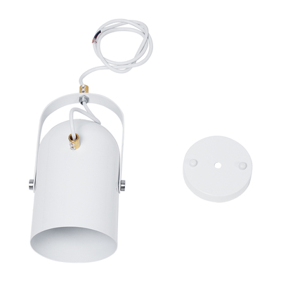 GloboStar® HAZEL 00924 Μοντέρνο Κρεμαστό Φωτιστικό Ανάρτηση Μονόφωτο 1 x E27 IP20 Λευκό & Χρυσό Μέταλλο - Μ12 x Π12 x Υ27cm