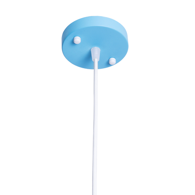 GloboStar® HAZEL 00927 Μοντέρνο Κρεμαστό Φωτιστικό Ανάρτηση Μονόφωτο 1 x E27 IP20 Μπλε, Άσπρο & Χρυσό Μέταλλο - Μ12 x Π12 x Υ27cm